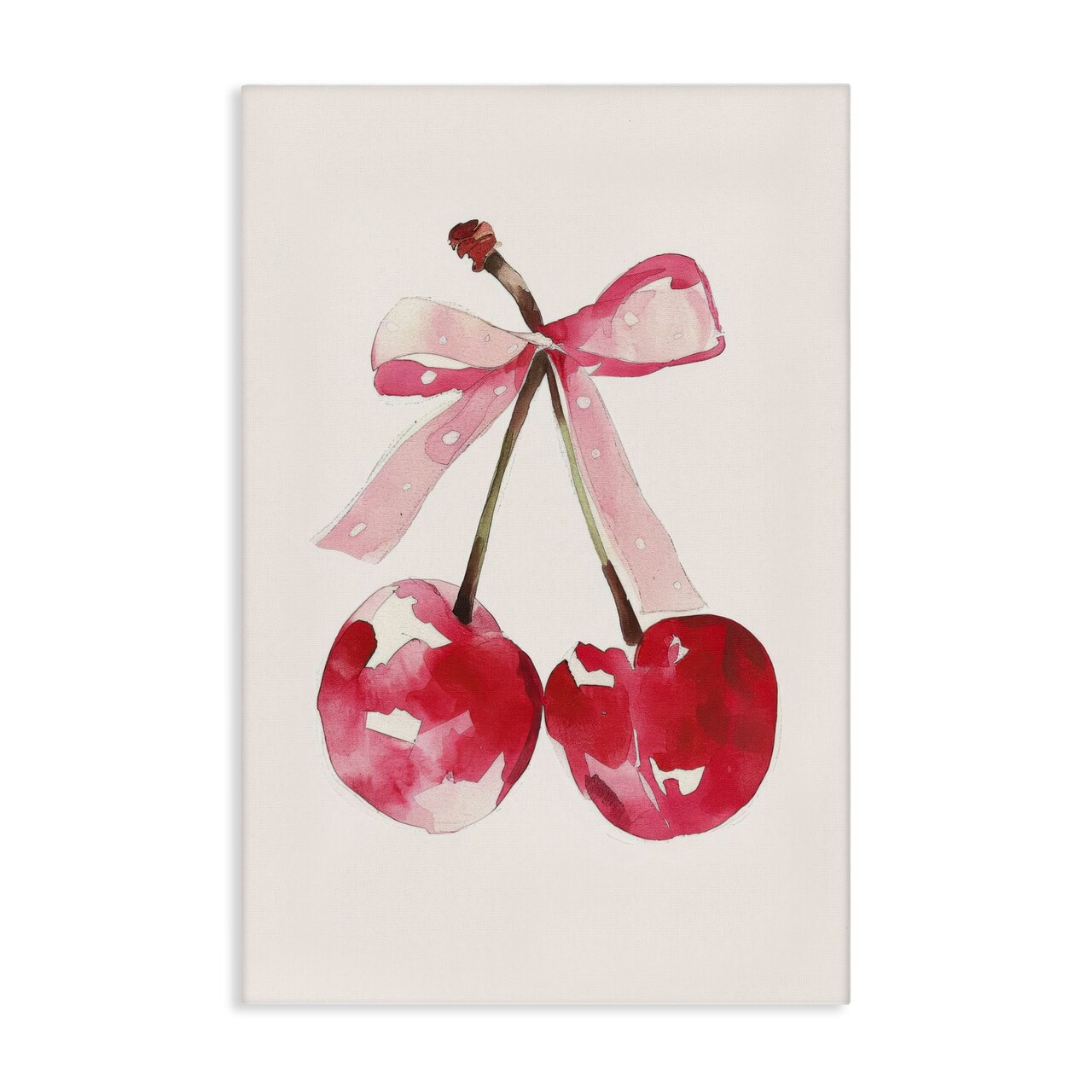 Stupell Industries Mod Cherries Tied in Bow Canvas Design by LSR Creative Studio